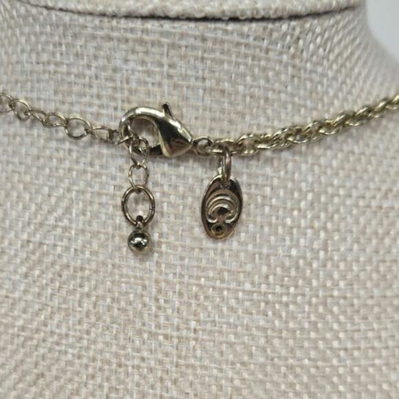 J.Crew Gold Tone Statement Necklace Cream Bead Flower Design – Adjustable Chain - Picture 4 of 5